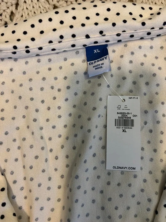 Old Navy Creme de La Creme Tie Neck Polka Dot Dress Sz XL NWT - Picture 6 of 13